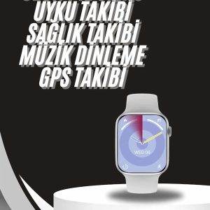 Akıllı Saat Gümüş Kasa Bluetooth Kulaklık Hediyeli Çok Fonksiyonlu İkili Set