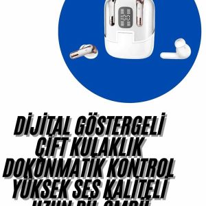 Profesyonel Dijital Göstergeli Düşük Gecikme Bluetooth Kulaklık Çift Kulaklık