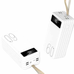 Powerbank 60.000 Mah Taşınabilir Şarj Hızlı El Fenerli Dijital Göstergeli