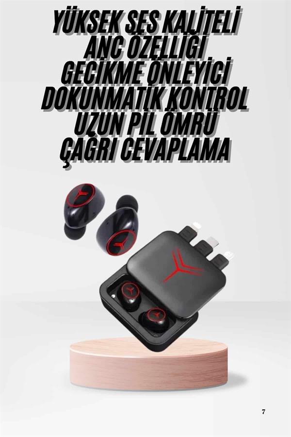 Kablosuz Şarj Göstergeli Powerbank Özellikli Bluetooth Kulaklık Çağrı Cevaplayabilen