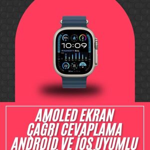 49mm Akıllı Saat Amoled Ekranlı Kadın Erkek Kol Saati Plastik Kordon