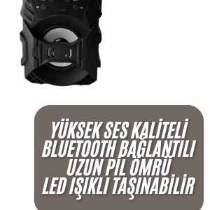 Kablosuz Bluetooth Hoparlör Ses Bombası RGB Işıklı Taşınabilir Yüksek Ses Kaliteli