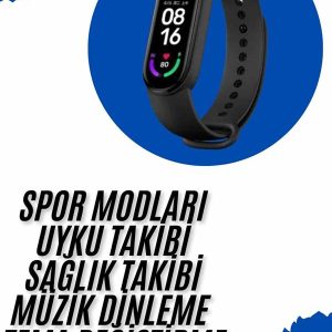 Akıllı Uyumlu Bileklik M6 Adımsayar Spor Modları Çağrı Görme Türkçe Menü
