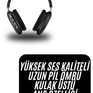 Kulak Üstü Kablosuz Bluetooth Kulaklık Yumuşak Süngerli SD Kart Girişli