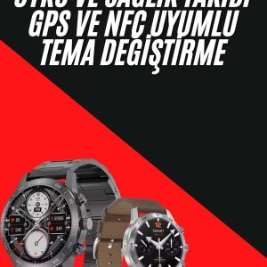 Erkeklere Özel Akıllı Saat Çelik Kordon Bluetooth Bağlantılı İOS ve Android Uyumlu