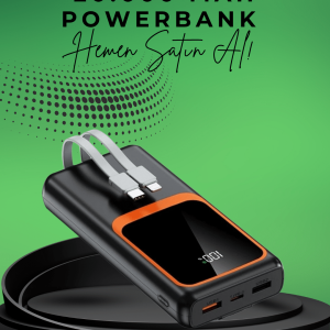 20000 mAh Taşınabilir Powerbank | Çok Kablolu Hızlı Şarj Destekli (22.5W)