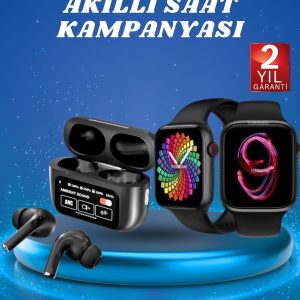 Ekranlı Yeni Nesil Pro Kulaklık ve Akıllı Saat Kampanyası Kulak İçi Mikrofonlu