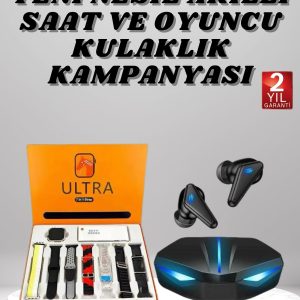 7 Kordonlu Akıllı Saat Ve Oyuncu Kulaklığı ANC Özelliği Kulak İçi Mikrofonlu Sesli Görüşme