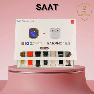 Akıllı Saat Bluetooth Kulaklık Hediyeli Bildirim Görme Sesli Görüşme Çoklu Kordon