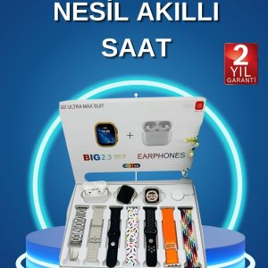 Akıllı Saat Bluetooth Kulaklık Adımsayar Sağlık Takibi Çağrı Cevaplama