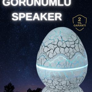 Dinozor Yumurtası Gece Masa Lambası Bluetooth Hoparlör 14 Renk Seçeneği