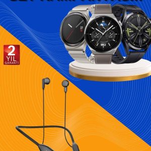 Alarm ve Titreşim Özellikli Akıllı Saat ve Mikrofonlu Kablolu Bluetooth Kulaklık 60 Saat