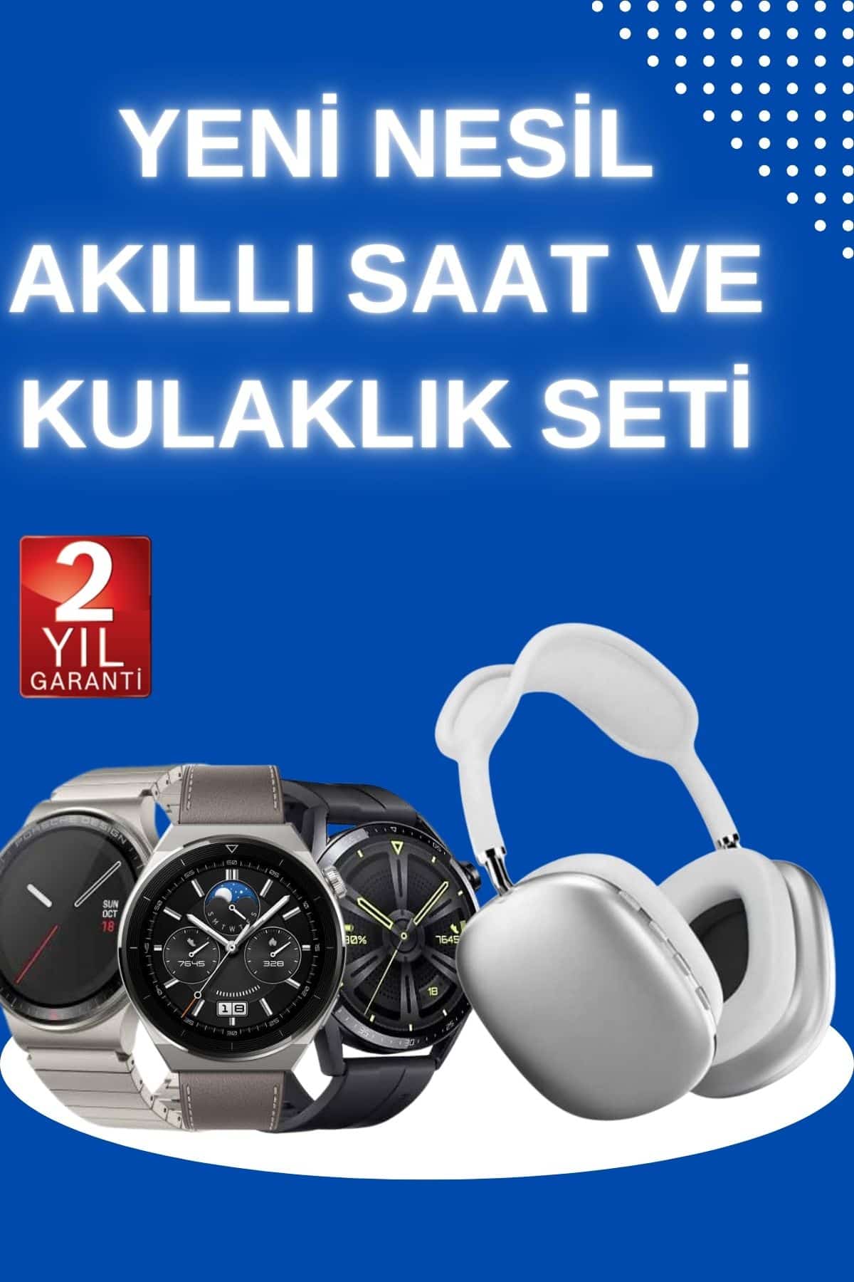 Yeni Nesil Sesli Görüşme Akıllı Saat ve Powerbank Çoklu Şarj Girişli Bluetooth Kulaklık Nabız Ölçer