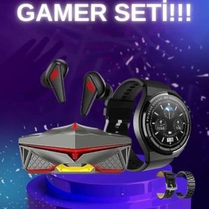 ANC Özellikli Bluetooth Kulaklık ve Amoled Ekran Akıllı Saat Uyku ve Sağlık Takibi Nabız Ölçer