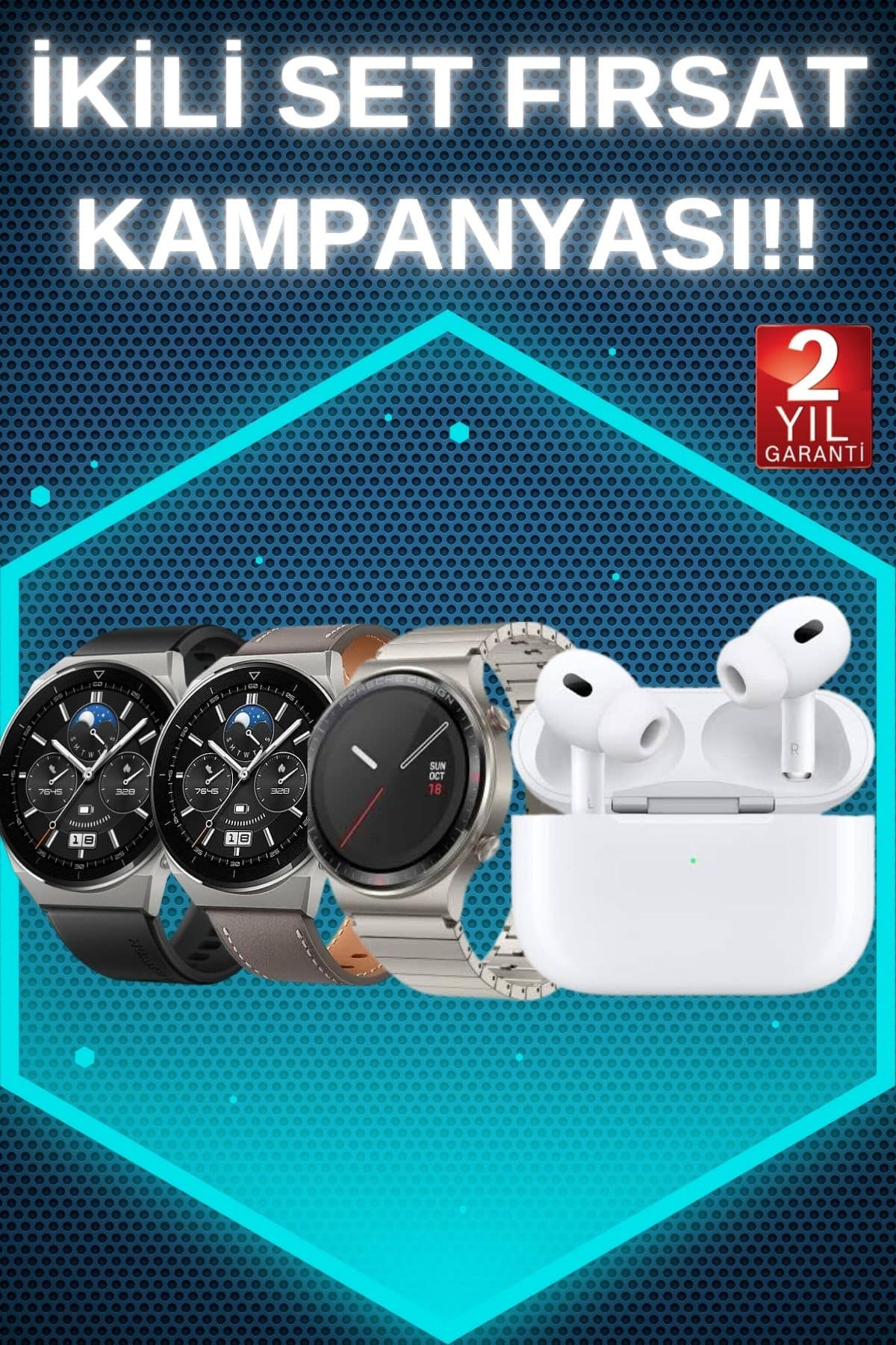 Aynalı Bluetooth Kulaklık Yeni Nesil Akıllı Saat Titreşimli Nabız Ölçer Spor Modları