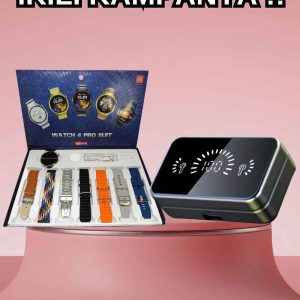 Powerbank Aynalı Bluetooth Kulaklık Ve Akıllı Saat Seti ANC Özelliği Dokunamatik