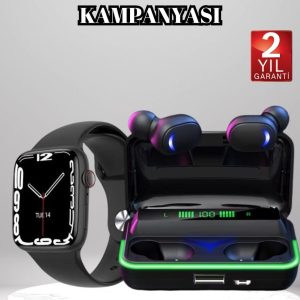 Ucuz ve Kaliteli Kulaklıklı Saat Seti Bluetooth Bağlantılı Akıllı Saat ve Kulaklık