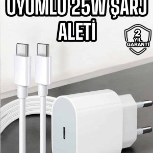 İOS Uyumlu Type-C Girişli Hızlı Şarj 15/15 Pro Max Adaptör ve Kablosu