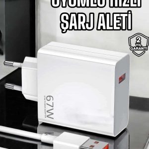 Şarj Aleti Turbo Hızlı 67W Type-C Hızlı Şarj