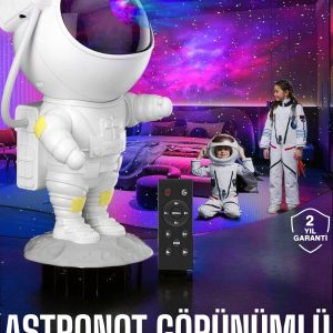 Çocuklara Özel Projeksiyon Astronot Lamba Speaker Sevimli