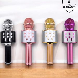 Şarjlı ve Uzun Pil Ömürlü Karaoke Mikrofon USB Bellek Destekli Profesyonel Ses