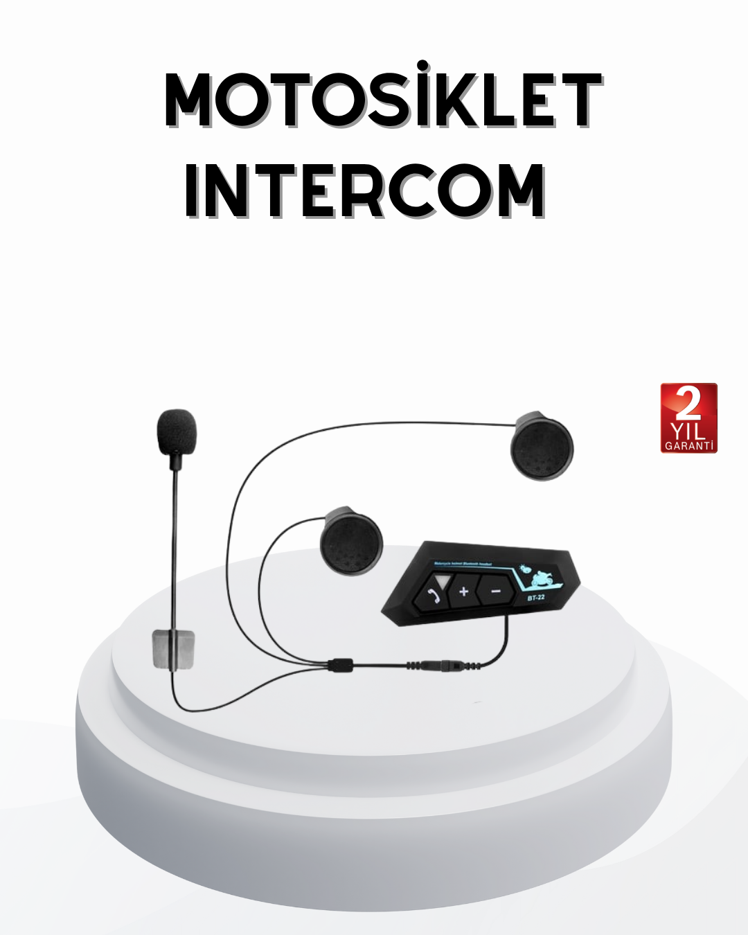 BT22 Kablosuz Kask Kulaklığı – Bluetooth 5.0 Intercom Su Geçirmez ve Uzun Ömürlü Batarya