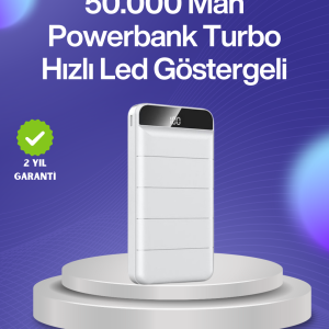 4 Cihazı Aynı Anda Şarj Edebilen Güçlü Powerbank 50000 mAh