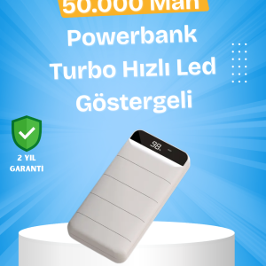 Çoklu Cihaz Uyumlu LED Ekranlı 50000 mAh Powerbank
