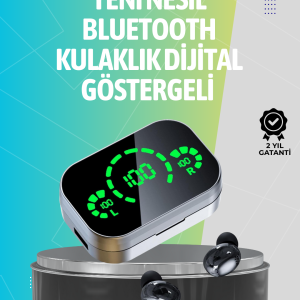 Kablosuz Kulak İçi Bluetooth Kulaklık – Dokunmatik Kontrol ve LED Şarj Ekranı