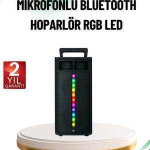 Şarjlı Işıklı Bluetooth Hoparlör | USB AUX TF Kart ve Radyo Destekli