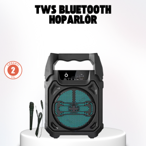 Taşınabilir 6.5” Bluetooth Hoparlör USB TF Kart Mikrofonlu Şarjlı Sistem