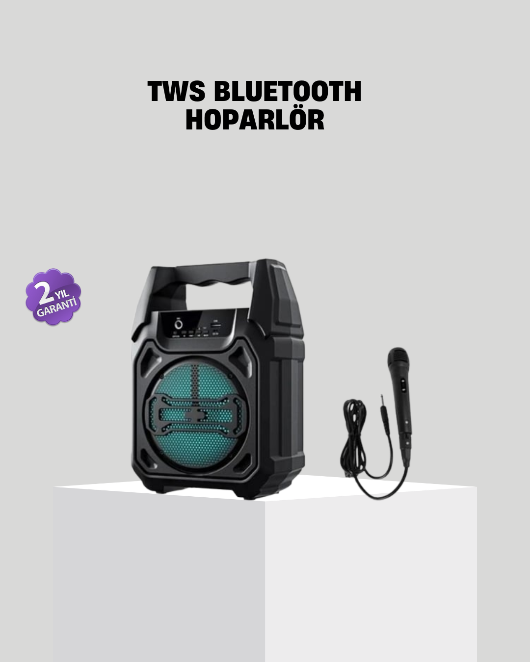 6.5 İnç Bluetooth Hoparlör Mikrofonlu Taşınabilir Karaoke ve Parti Sistemi