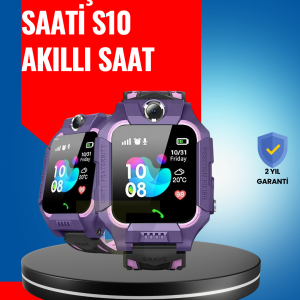 S10 Mor Akıllı Çocuk Saati Geçmiş Konum ve Acil Durum Uyarılı
