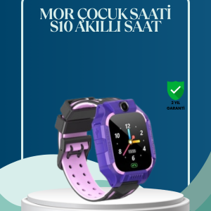 S10 Mor Çocuk Takip Saati Elektronik Bariyer ve Sesli Mesaj Destekli