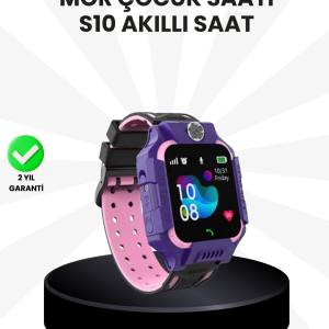 S10 Akıllı Çocuk Saati Mor Model Çift Yönlü Konuşma ve SOS Fonksiyonu