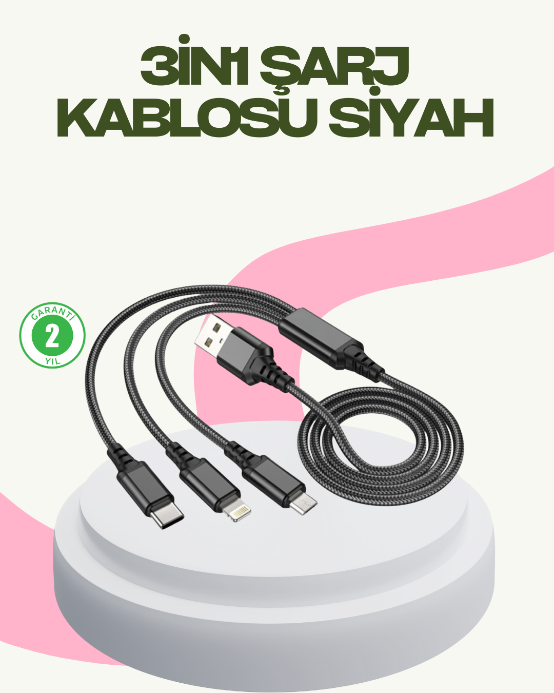 Hızlı Şarj Destekli Çoklu Şarj Kablosu – Seyahat ve Günlük Kullanım