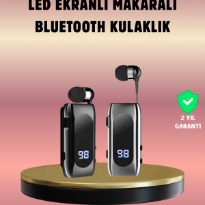 Dijital Göstergeli Bluetooth Kulaklık – Klipsli ve Şık Tasarım