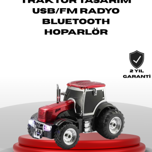 Traktör Tasarımlı Bluetooth Hoparlör USB TF AUX FM Radyo