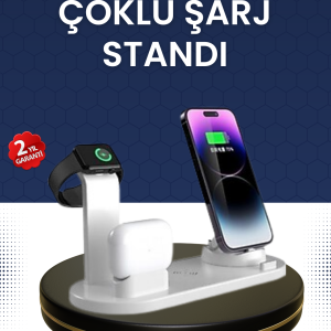 Modern Tasarımlı Çok Fonksiyonlu Kablosuz Şarj Standı