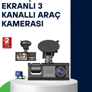 Üç Kameralı Araç Kamerası Full HD Gece Görüş G-Sensör