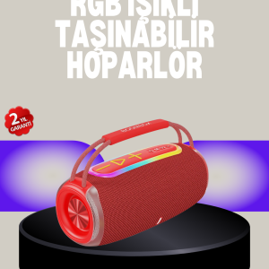 20W Kablosuz Bluetooth Hoparlör RGB Işık Efektli USB/SD/AUX Destekli