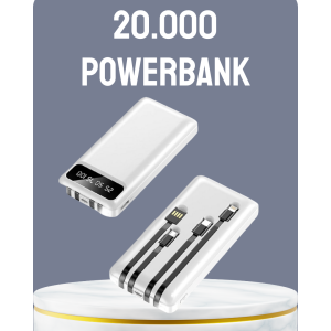Hızlı Şarj Destekli 20.000mAh Powerbank USB Type-C Lightning LCD