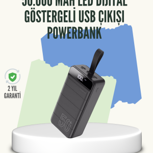 Yüksek Kapasiteli 50.000 mAh Powerbank – Type-C Lightning ve Micro USB Uyumlu Çoklu Cihaz Şarj Özellikli