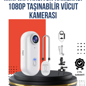 360° Klipsli Manyetik Spor Kamera Yüksek Çözünürlük
