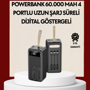 4 Çıkışlı Hızlı Şarj Destekli Powerbank