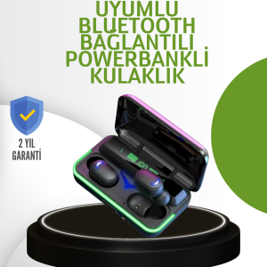 Oyun Modlu E10 Bluetooth Kulaklık Powerbank ve LED Ekranlı