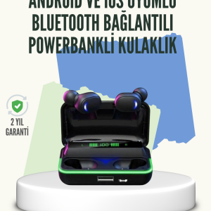 E10 Powerbank Şarjlı Bluetooth 5.1 Kulaklık Spor ve Oyun İçin