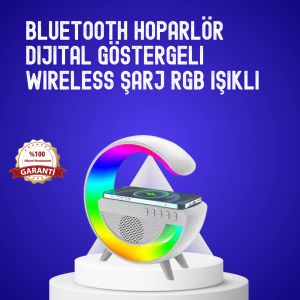 13 Renk Seçenekli Kablosuz Şarj Cihazlı LED Lamba