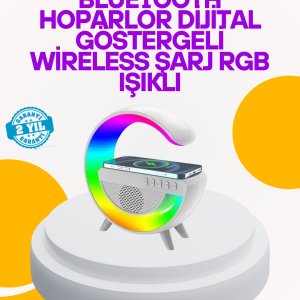 Renkli Işıklı 15W Kablosuz Şarjlı Masa Lambası