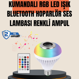12W LED Ampul – Renkli Işık ve Dahili Hoparlör Özellikli